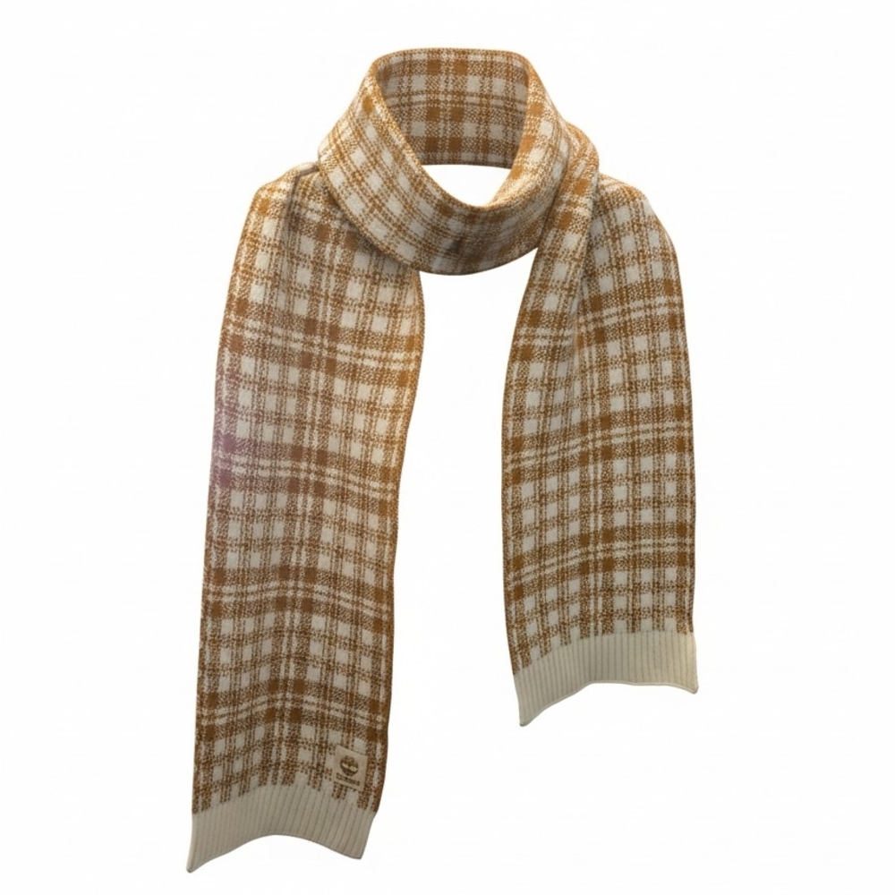 Timberland Cream and Mustard Knit Scarf